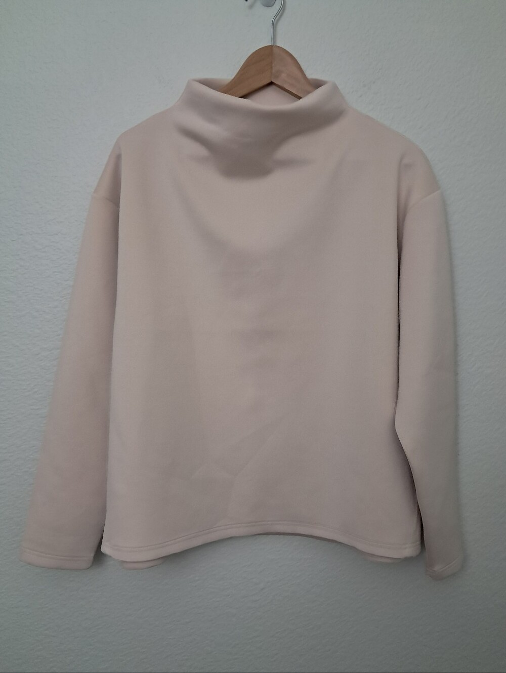 Aday Like a Boss Top Mock Neck Pullover Recycled Material Size Large Cream Eco